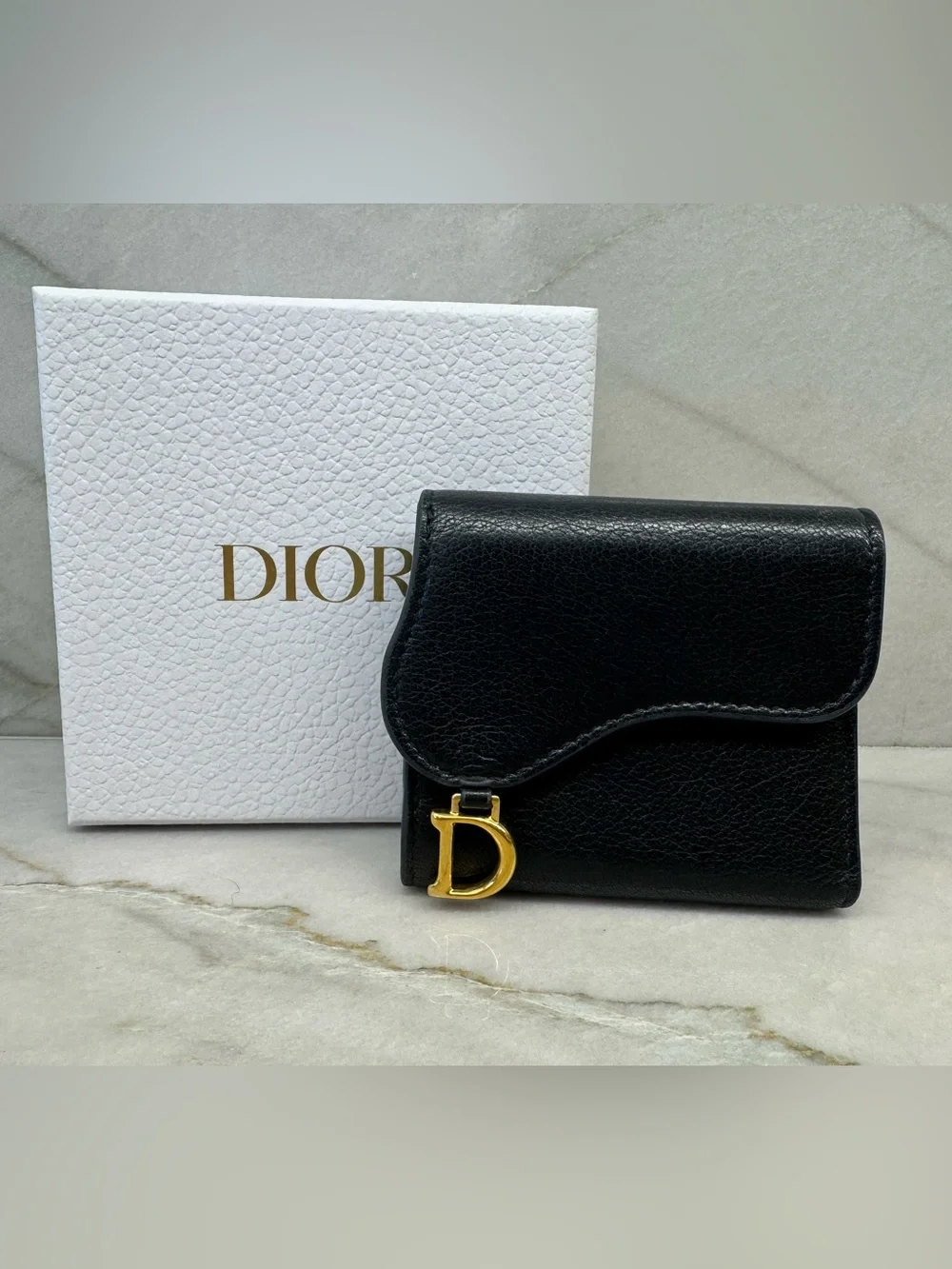 Christian Dior Lotus Saddle Trifold Compact Wallet